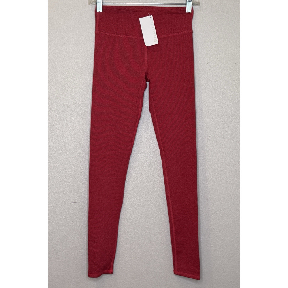 Fabletics Salar Ankle Leggings‎ Womens Size XXS Red Four Way Stretch Workout NEW